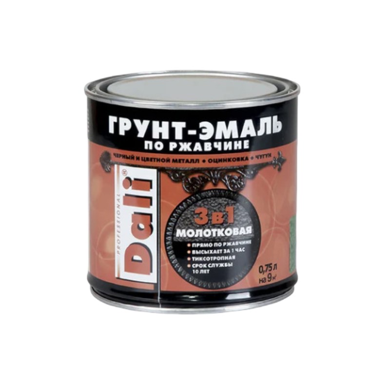 Эмаль молот/эф DALI черная 0,75 л