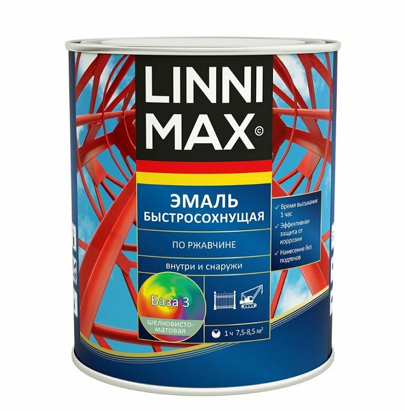 Грунт-эмаль LINNIMAX быстр-ая шел-мат база 3  0,71 л