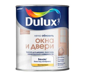 Краска Dulux Окна и Двери для дерева пластика база BW 0,75 л пол/матовая