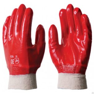 Перчатки обрезиненные маслобензостойкие (красные)
