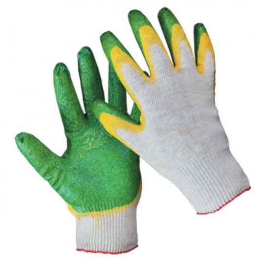 Перчатки ХБ с 2-ым латексным покрытием ПЕР010 зел