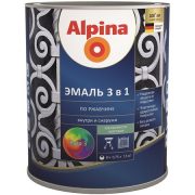 Эмаль Альпина 3 в 1 0,75 л слоновая кость 1015 УЦЕНКА