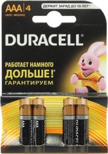 Батарейка Duracell LR03-4BL BASIC AAA