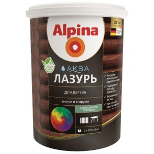 Аква Лазурь Alpina для дерева Черный 0,9 л