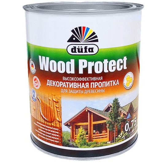 Пропитка декор для древесины Dufa Wood Protect орех 0,75л