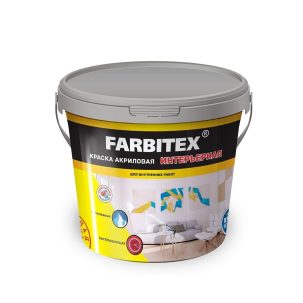 Краска FARBITEX акриловая интерьерная 13 кг Уценка