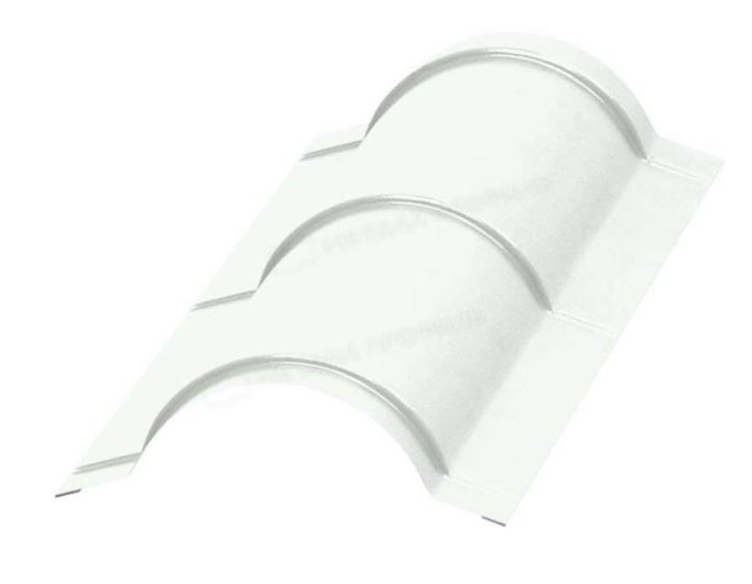 Конек круглый R110х2000 (ПЭ-01-9003-0,5) Norman
