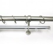Карниз кованый d 25 2-рядн гладкий Хром мат 1,6 м У
