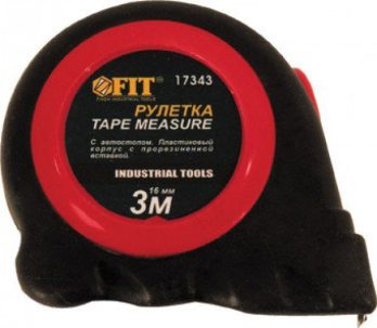 Рулетка автостоп 7,5 м (25 мм) прорез. чер.-крас. корп. 17347