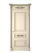 Коробка дверная с тиснением Эмаль Слоновая кость Патина шампань 800 мм верх (Кардинал-2)