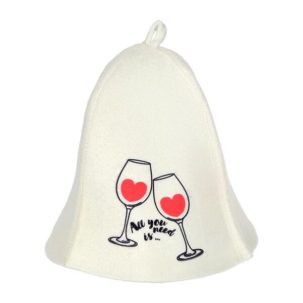 Шапка для бани "All you need is wine"