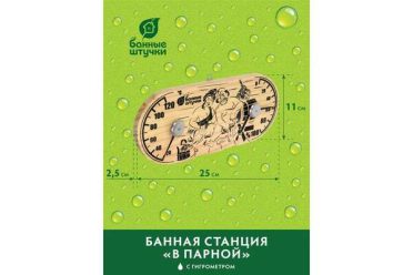 Термометр с гигрометром Банная станция "В парной" 25*11*2,5см