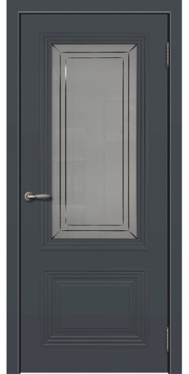 Дверное полотно Порту-2 RAL7024 800С стекло графит с рис ЗАКАЗ УЦЕНКА