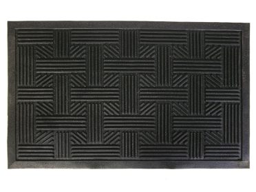 Коврик резин 45x75  черн Плетеный  31-041