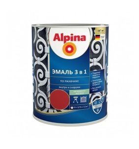 Эмаль Альпина 3 в 1 2.5 л красно-корич 3011