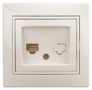 Розетка Intro информационная 1-303-02 RJ45 СУ Plano слоновая кость