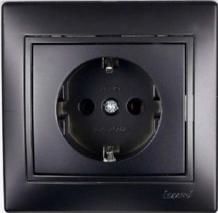Розетка Lezard Мира черный бархат с/з