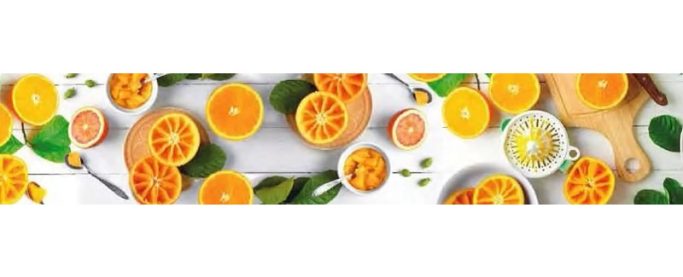 Фартук пластиковый 600х2000 Апельсиновое настроение УЦЕНКА