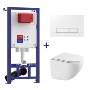 Унитаз подвесной GLAZER + инсталл + кнопка BIT бел глянц PENEDA