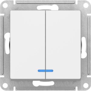 ATLASDESIGN 2-клавишный ВЫКЛЮЧАТЕЛЬ с подсветкой Белый