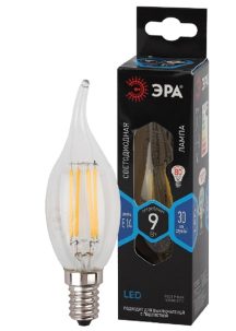 Лампа ЭРА F-LED BXS 9W свеча на ветру филагмент Е14 4000К