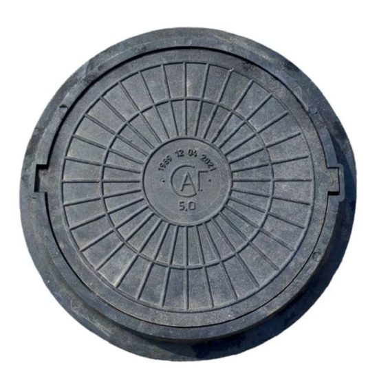 Люк полимер-композит сред. смотр колодцев (ЛПК) черный  5 Т