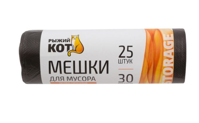 Мешки д/мусора 30 л 25 шт рыжий кот 310370