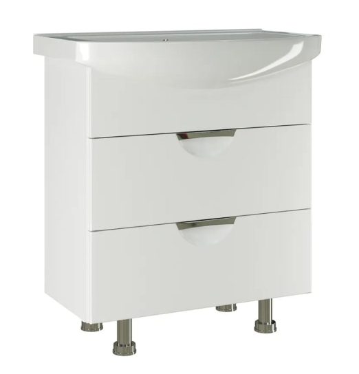 Тумба Eleganse 75 + умывальник Элеганс 75 2 ящ бел