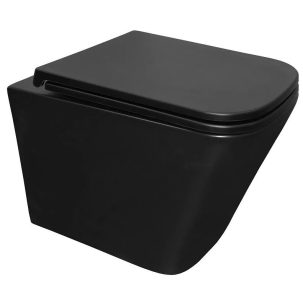 Унитаз подвесной Azario Teramo квадрат торнадо AZ- 0052-UQ3MB без инсталяций черный