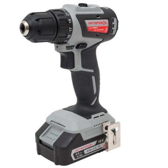 Дрель-шуруповерт аккумул ДА-10/18В 2 акк, 2-скор, кейс Интерскол Lion  2,5Ач