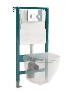 Инсталляция EvaGold 500 с пневматическим управл + кнопка EvaGold 03Р круг хром