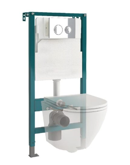 Инсталляция EvaGold 500 с пневматическим управл + кнопка EvaGold 03Р круг хром