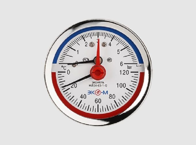 Термоманометр 0-6 бар 0-120С