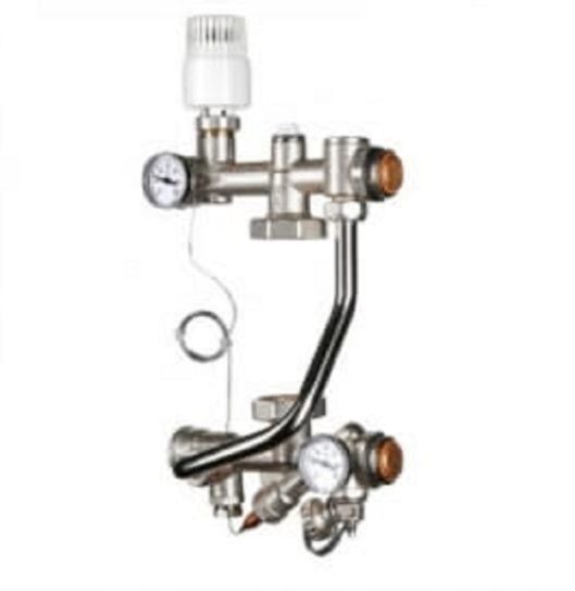 Смесительный узел д/теплого пола 130 мм COMPACT без насоса