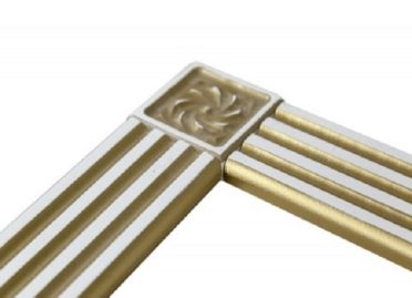 Наличник плоский с тиснением Эмаль Слоновая кость Патина шампань 800 мм верх (Кардинал-2)