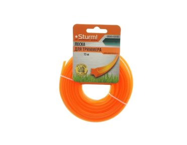 Леска для триммера Sturm 4.0-15м Звезда оранж GT3535-4,0-8-15
