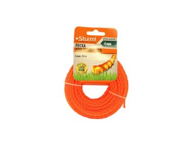 Леска для триммера Sturm 4.0-15м Крученый квадрат оранж GT3535-4,0-S-15