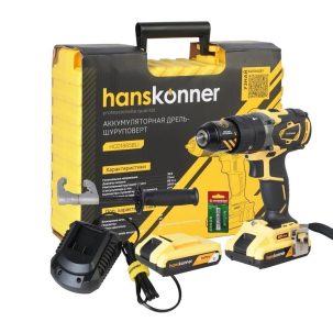 Дрель аккум Hanskonner 18В HСD1865BLI .2акк.2,4Ач б/щ удар