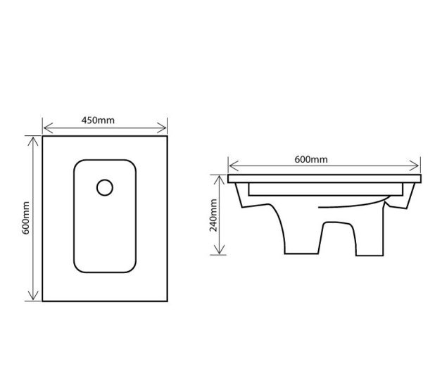 Чаша Генуя цвет Мрамор RD-SP60CJ 600х450х240 бел
