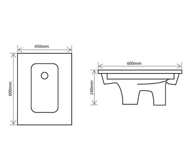 Чаша Генуя цвет Мрамор RD-SP70IG 600х450х240