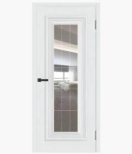 Дверное полотно Парма-1 Эмаль белая 900С гравировка/рефлектив