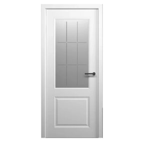 Дверное полотно Эмаль Стиль -1 800 Белый стекло Топаз (Альберо) ОБРАЗЕЦ