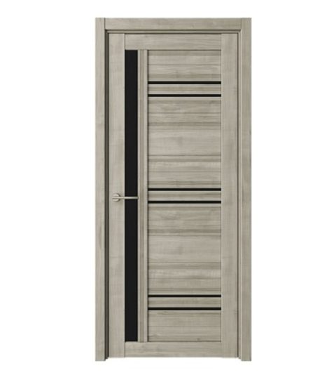 Дверное полотно Невада Софттач 800 Графит стекло черное (Альберо) ОБРАЗЕЦ