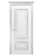 Дверное полотно Дуэт R В2 Эмаль белая/Серебро 900Г