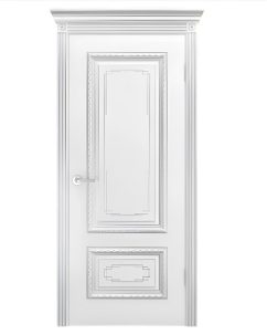 Дверное полотно Дуэт R В2 Эмаль белая/Серебро 900Г