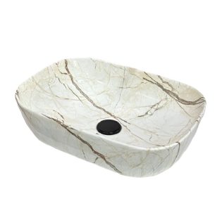 Раковина накладная Redo 460х320х140 RD-1012 бежевый мрамор