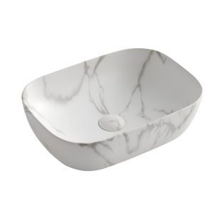 Раковина накладная Redo 460х320х140 RD-429А-MR белый мрамор