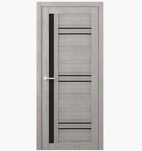 Дверное полотно Невада Софттач 700 Графит стекло черное (Альберо)