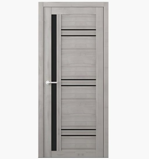 Дверное полотно Невада Софттач 700 Графит стекло черное (Альберо)