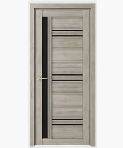 Дверное полотно Невада Софттач 900 Графит стекло черное (Альберо)